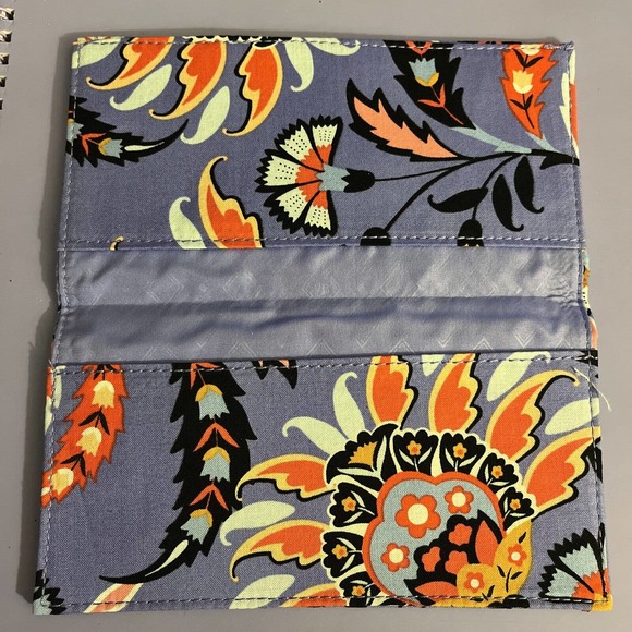 NWT Vera Bradley Checkbook Cover MURAL GARDEN 25012-V78 Flowers PURPLE NEW - Picture 3 of 4